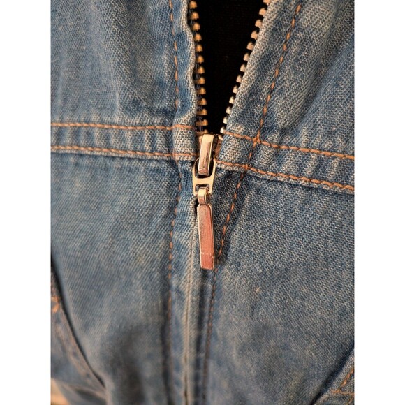 Gloria Vanderbilt Jacket Womens L Denim Medium Wash Cheetah Print Collar Zipper - Picture 4 of 13